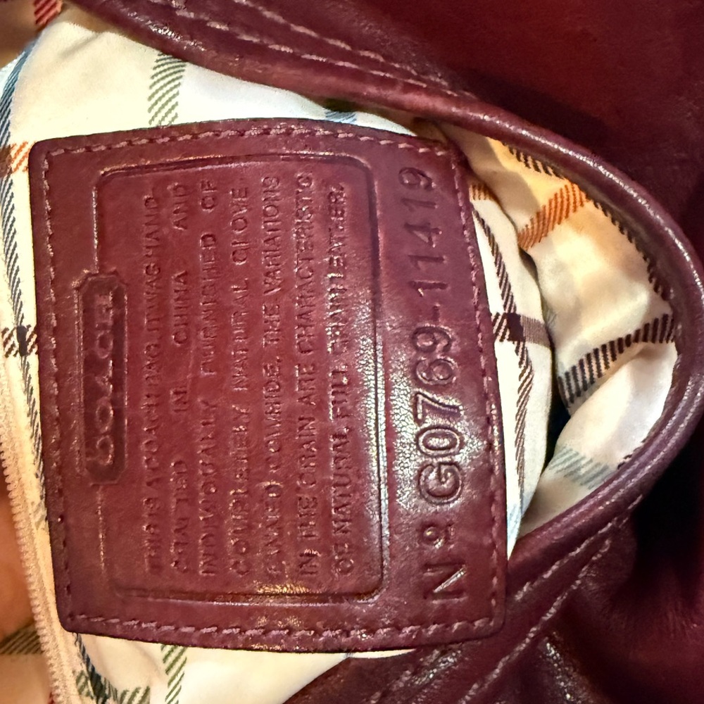 Coach Burgundy Leather Shoulder Bag - Picture 5 of 5